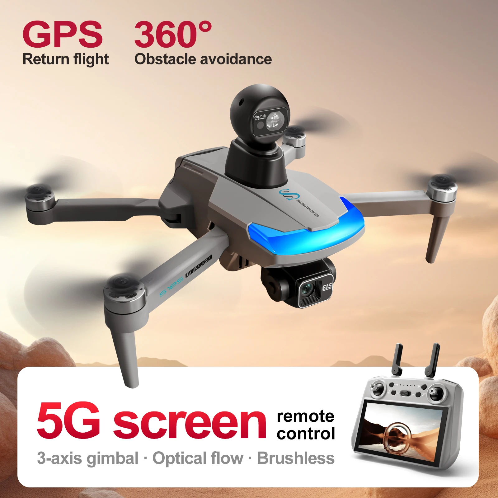 S185 プロフェッショナルドローン 2.7K HD デュア - Drone Gimbal 3 Axis のレビューと価格