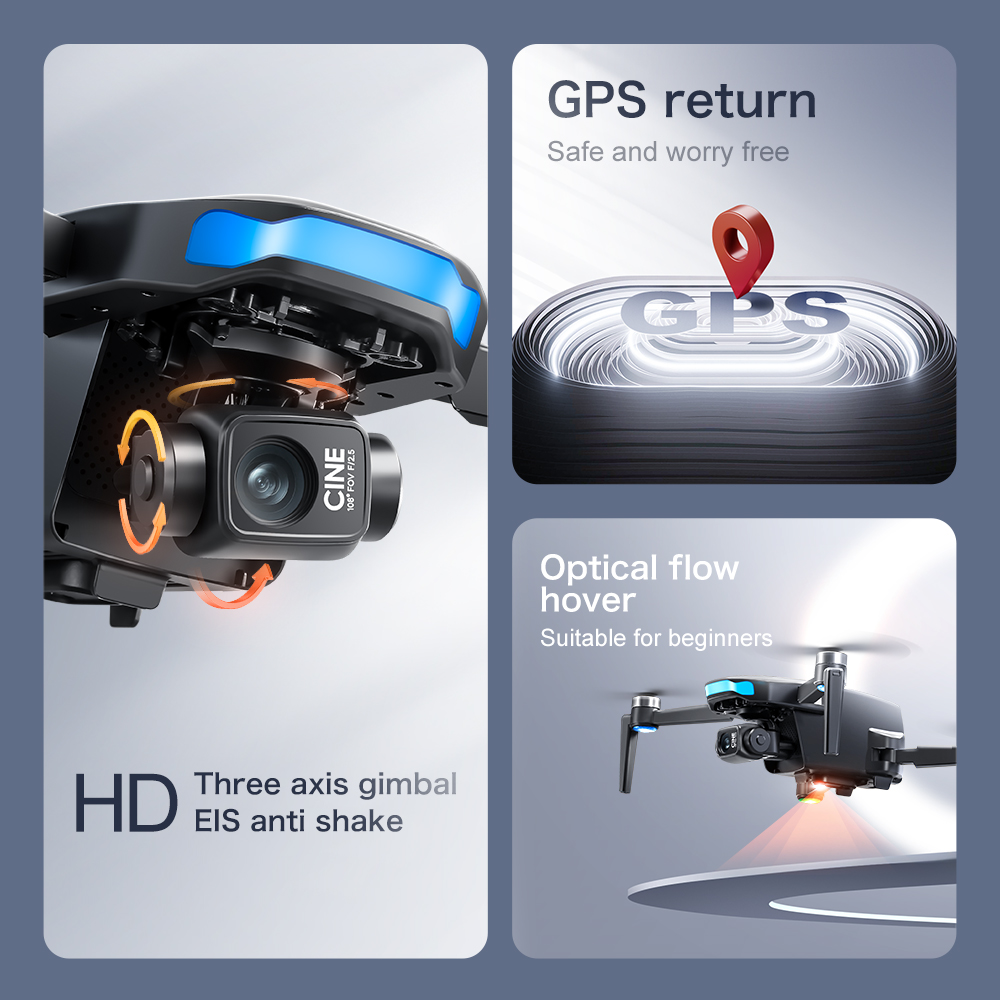 オリジナルS-X1 GPSドローン 8KHDプロフェッショナ - Drone Gimbal 3 Axis のレビューと価格